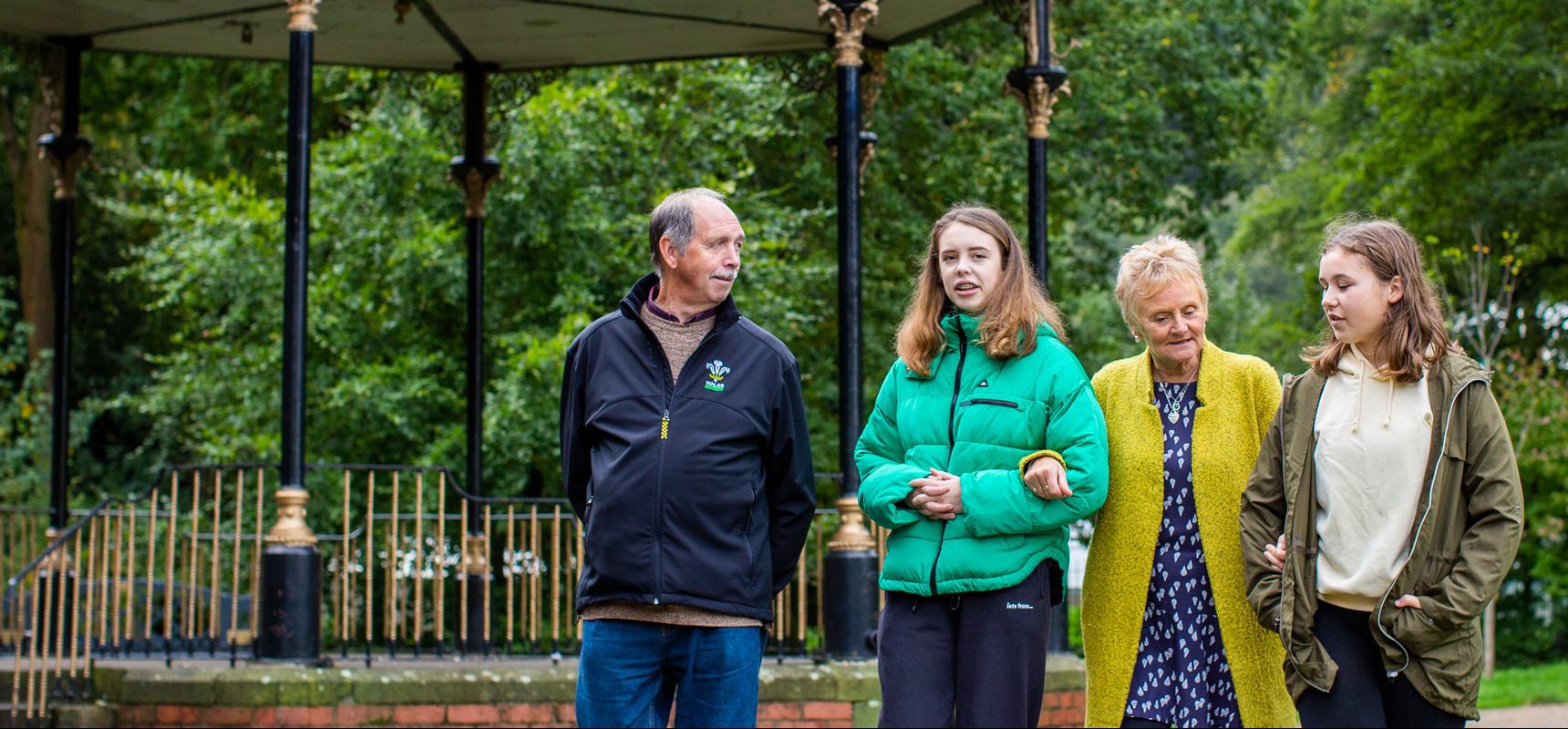 Family walking in the park